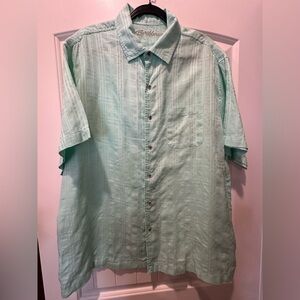 Men's Carribbean Seafoam Green Linen Short Sleeve Shirt